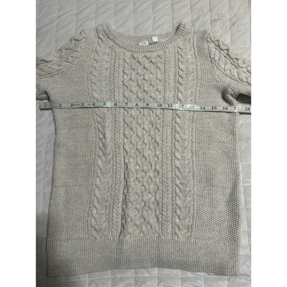 Gap For Good Crewneck Cotton Sweater Size Small Neutral Cable Knit Fisherman - Picture 7 of 7